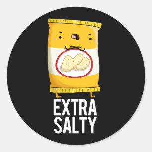 Extra Salty Funny Salty Snack Pub Dark BG Runder Aufkleber
