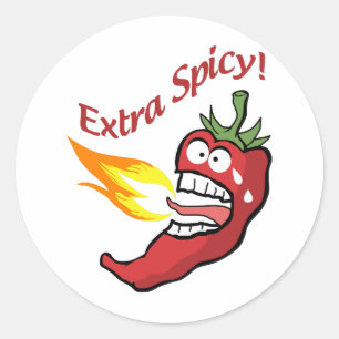 Extra Spicy Pepper Runder Aufkleber