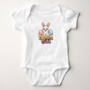 Extra süßer Osterhase mit farbenfrohen Eiern Baby Strampler