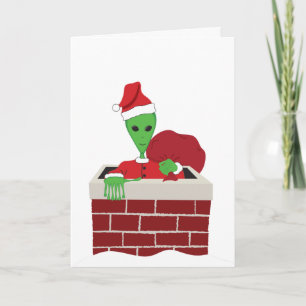 Extra-Terrestrial Santa Feiertagskarte