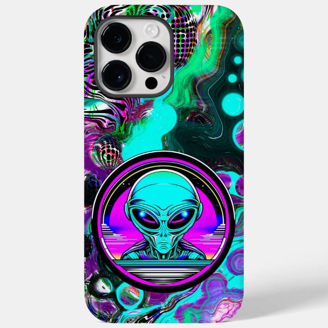 Extra-Terrestriale Alien mit einem UFO Case-Mate iPhone 14 Pro Max Hülle (Rückseite)