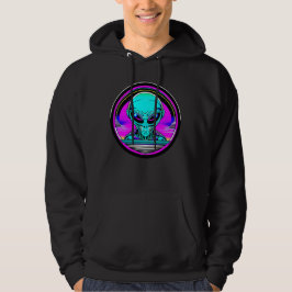 Extra-Terrestriale Alien mit einem UFO Hoodie