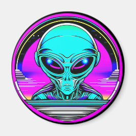 Extra-Terrestriale Alien mit einem UFO Magnet