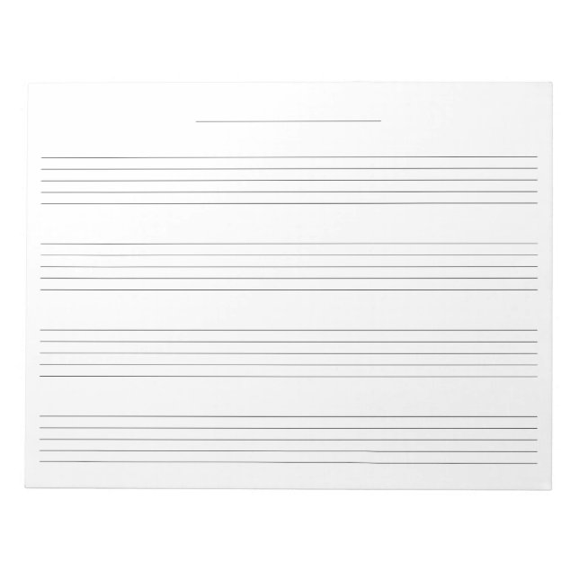 Extra Wide Rule Music Manuskript Paper für Kinder Notizblock (Vorderseite)
