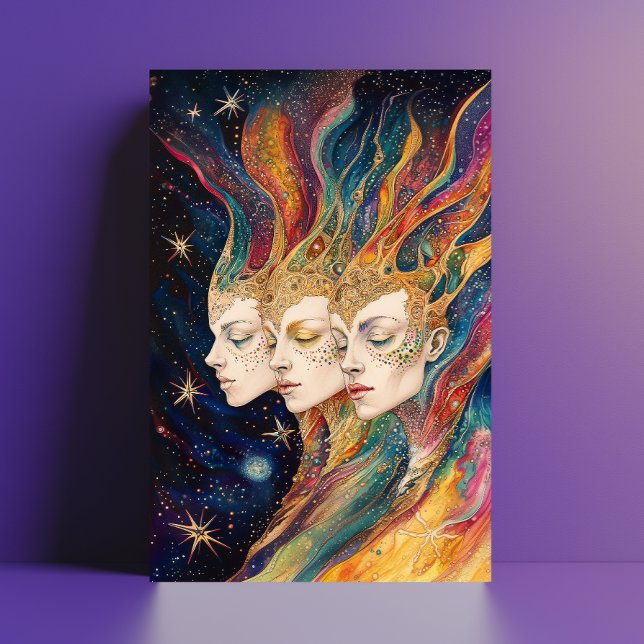 Extragalactic Space Girls Rainbow Light Postkarte (Von Creator hochgeladen)
