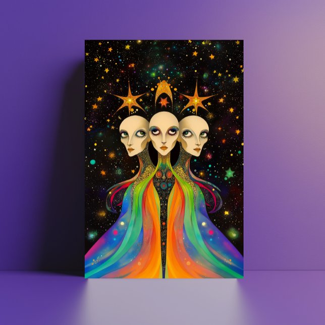Extragalactic Star Trinity Cosmic Light Beinema Postkarte (Von Creator hochgeladen)