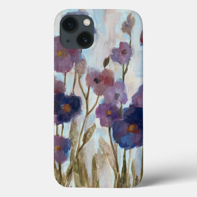 Extrahiertes Blumen in Lila Case-Mate iPhone Hülle (Rückseite)