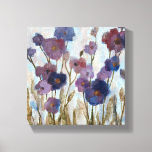 Extrahiertes Blumen in Lila Leinwanddruck