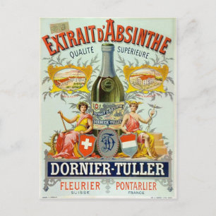 Extrait d'Absinthe Poster Postkarte