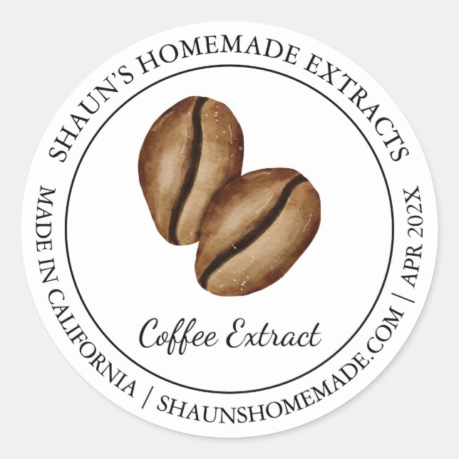 Extrait de café étiquette moderne (Devant)
