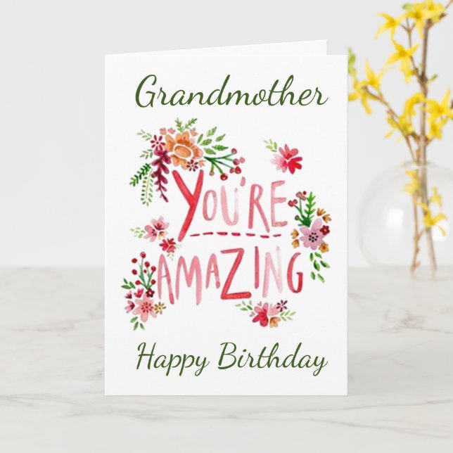 EXTRAORDINAIRE **GRANDMÈRE** SUR VOTRE CARTE D'ANN (Fleur jaune)
