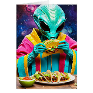 Extraterrestre mangeant des tacos pour toutes les 