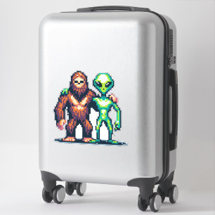 Extraterrestrische Alien Being und Bigfoot Pixel A Aufkleber
