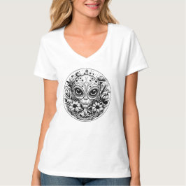Extraterrestrische Alien in Blume Starry Night T-Shirt