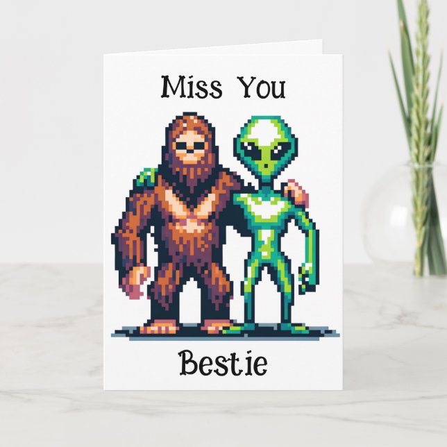 Extraterrestrische Alien mit Bigfoot Karte (Vorderseite)