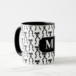 Extravagant Black Bow Mit Monogramm Tasse