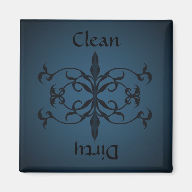 Extravagant Blue Clean oder schmutziger Geschirrsp Magnet (Vorne)
