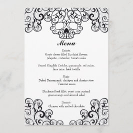 Extravagant blühen Sie Schädel-12x18" Wedding Menü Menükarte