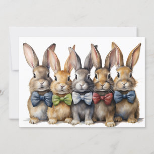 Extravagant Bunny Bow Krawatten Watercolor Feiertagskarte
