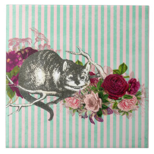 Extravagant Cheshire Cat Collage Fliese