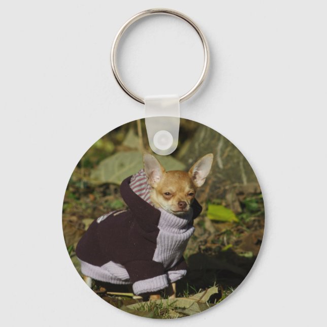 Extravagant Chihuahua Schlüsselanhänger (Vorderseite)