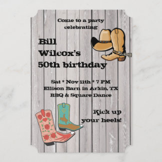 Extravagant Cowboy Boots Party Einladung