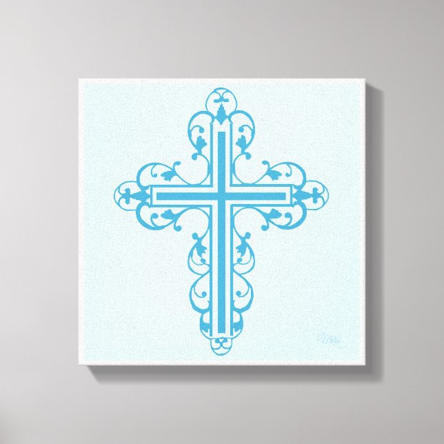 Extravagant Cross Design Nr. 14 Blau Leinwanddruck (Vorderseite)