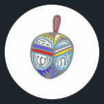 Extravagant Dreidel Runder Aufkleber<br><div class="desc">extravaganter dreidimensionaler zu feiern Channukkah.</div>