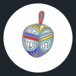 Extravagant Dreidel Runder Aufkleber<br><div class="desc">extravaganter dreidimensionaler zu feiern Channukkah.</div>