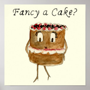 Extravagant ein Cake Funny Chocolate Cake Quirky C Poster