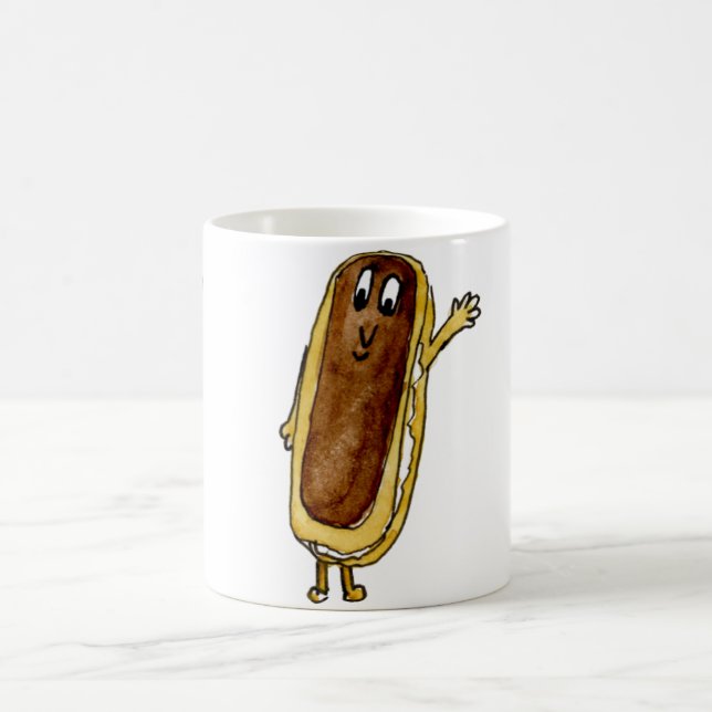 Extravagant ein Cake Funny Chocolate Eclair Quirky Kaffeetasse (Mittel)