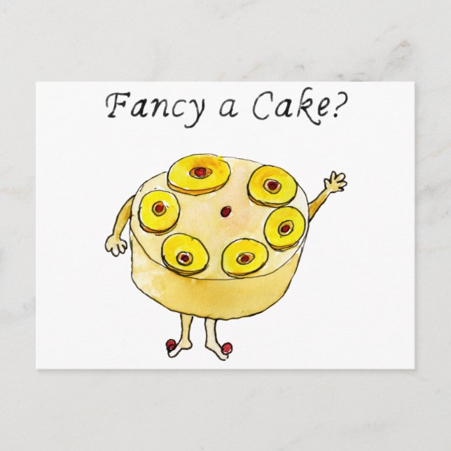 Extravagant ein Cake Funny Pineape Postkarte (Vorderseite)