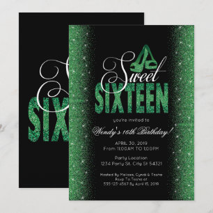 Extravagant Emerald Sweet 16 Party Einladungen