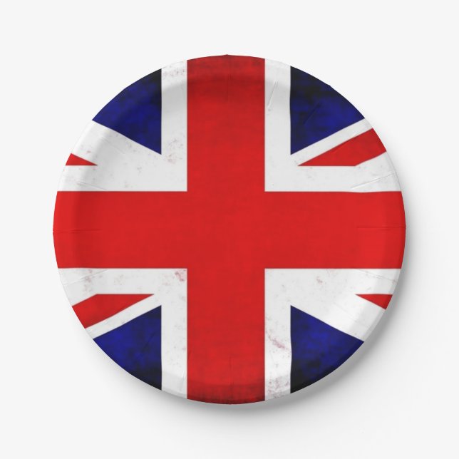 Extravagant England Britische Flaggen-Party-Papier Pappteller (Vorderseite)