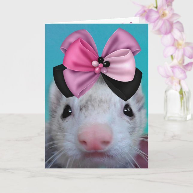 Extravagant Ferret Geburtstag Karte (Orchidee)