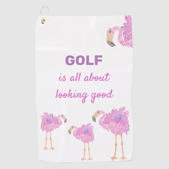 Extravagant Flamingo Golf Handtuch (Vorderseite)