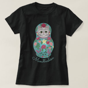 Extravagant Floral Meowtreshka T-Shirt