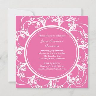 Extravagant Floral Quinceanera Invite (Fuchsia) Einladung