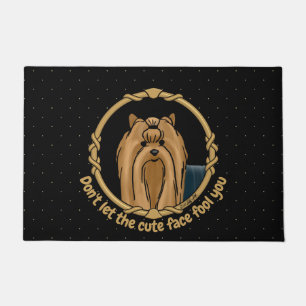 Extravagant Frame Yorkshire Terrier (Yorkie) Portr Fußmatte