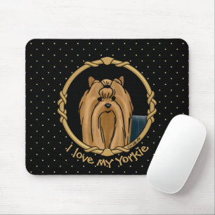 Extravagant Frame Yorkshire Terrier Yorkie Portrai Mousepad