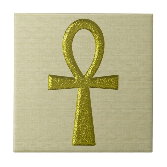 Extravagant Gold Ankh Tile Fliese (Vorderseite)