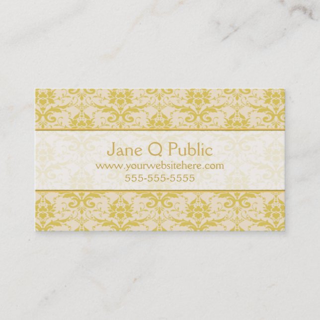Extravagant Gold Damask Visitenkarte (Vorderseite)