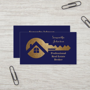 Extravagant Gold Key Real Anwesen Broker Business  Visitenkarte