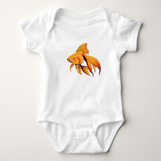 Extravagant Goldfish Baby Strampler (Vorderseite)