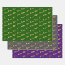 Extravagant Green, Gray, Lila, Imitate Gold 67. Ve Geschenkpapier Set
