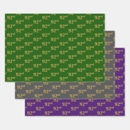 Extravagant Green, Gray, Lila, Imitate Gold 92. Ev Geschenkpapier Set
