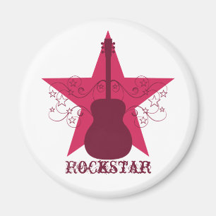 Extravagant Guitar Star Wirbel Magnet, Magenta Magnet