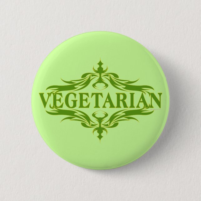 Extravagant in grün - vegetarisch button (Vorderseite)