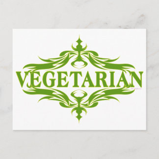 Extravagant in grün - vegetarisch postkarte