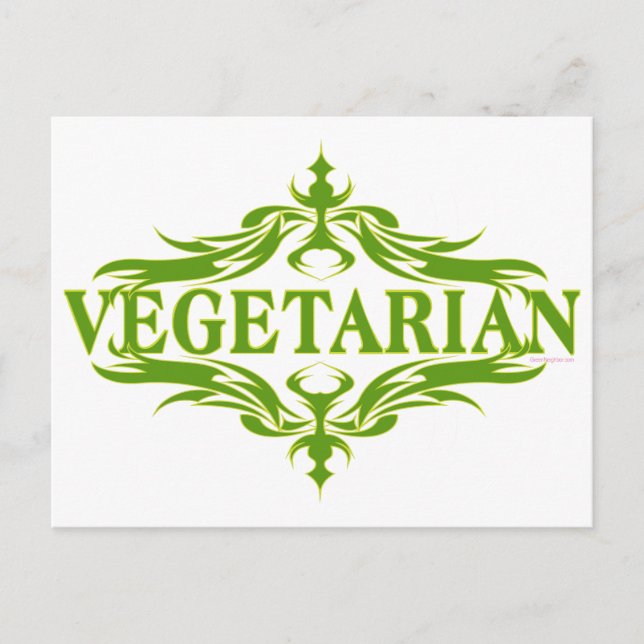 Extravagant in grün - vegetarisch postkarte (Vorderseite)